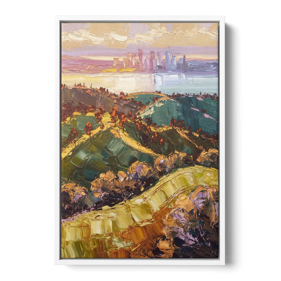 Oakland Hills Panorama - White Frame Canvas