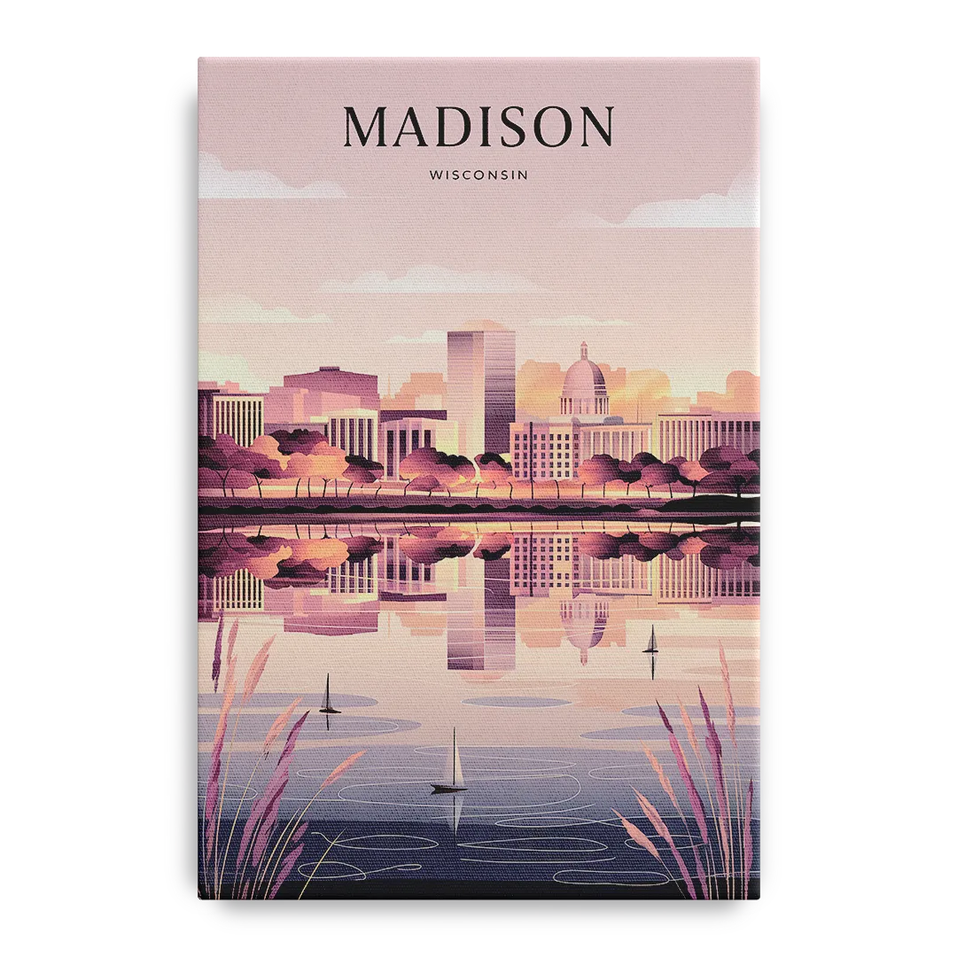 Madison Lake Monona Reflections - Canvas Wall Art