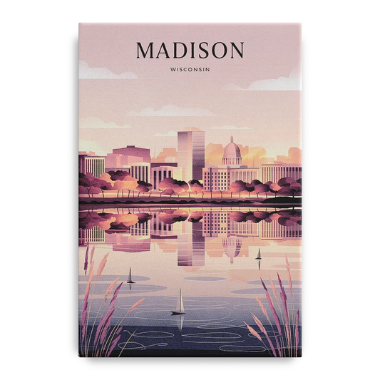 Madison Lake Monona Reflections - Canvas Wall Art
