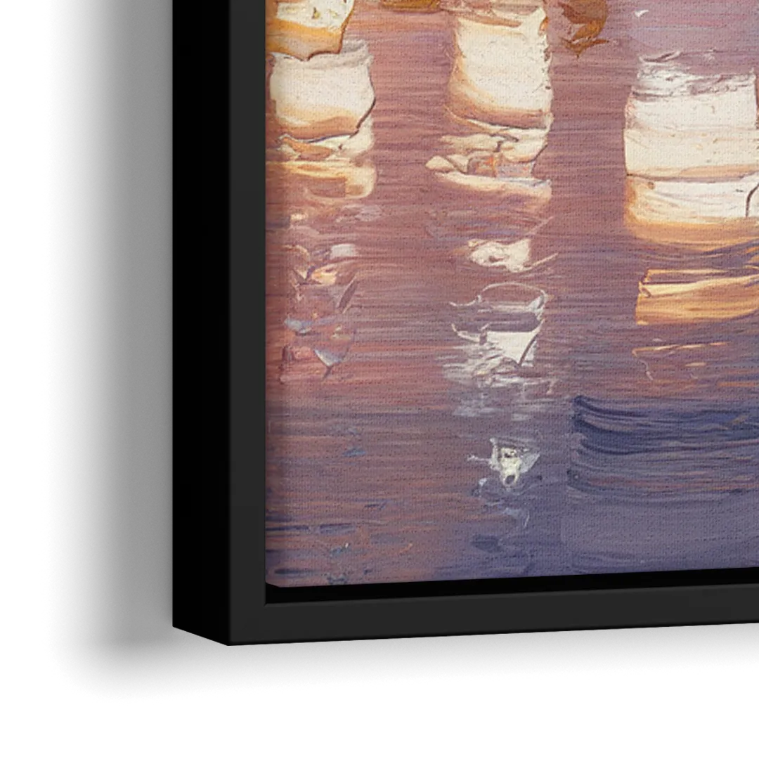 San Diego Downtown Skyline - Close-Up Black Frame Canvas