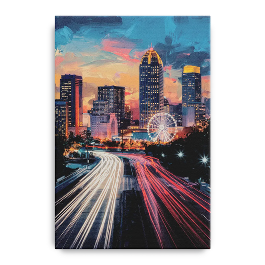 Atlanta Downtown Landmarks - Canvas Wall Art