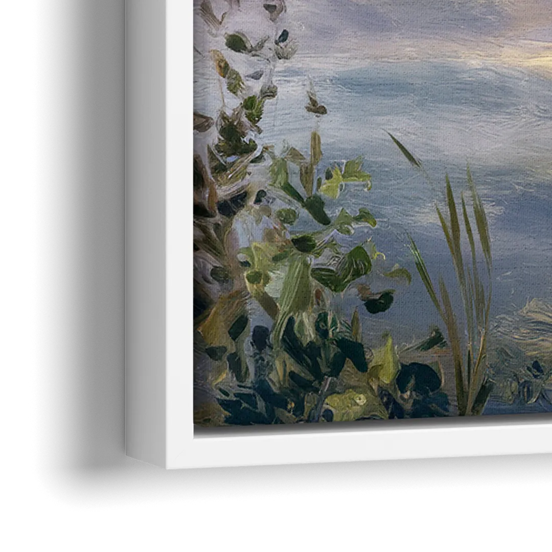 New Hope Waterfront Serenity - Close-Up White Frame Canvas