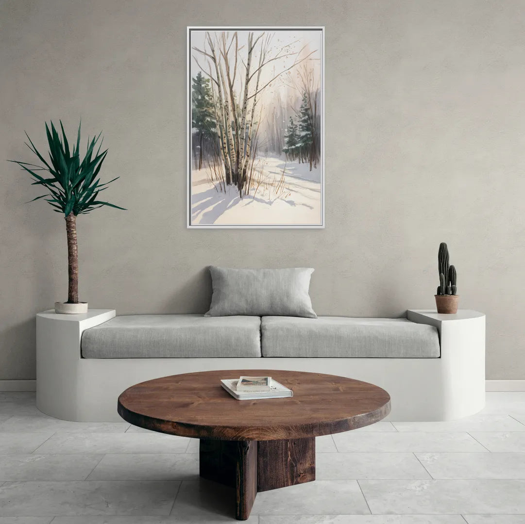 Montreal Winter Charm - Living Room White Frame Canvas