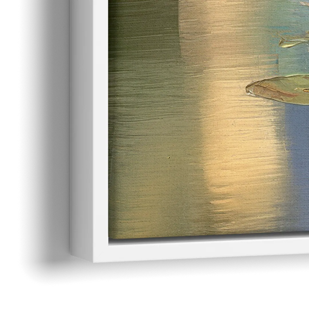 Madison Yahara River Tranquility - Close-Up White Frame Canvas