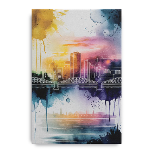 Sacramento Skyline Sunset - Canvas Wall Art