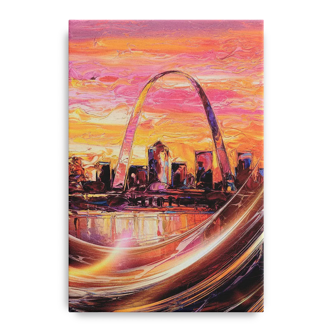 St. Louis Skyline at Sunset - Canvas Wall Art