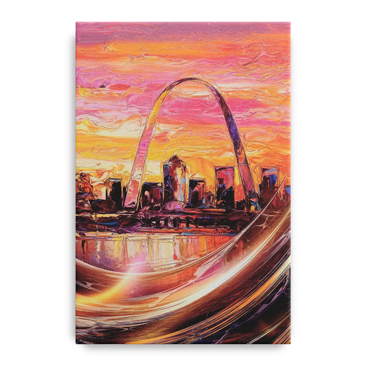 St. Louis Skyline at Sunset - Canvas Wall Art