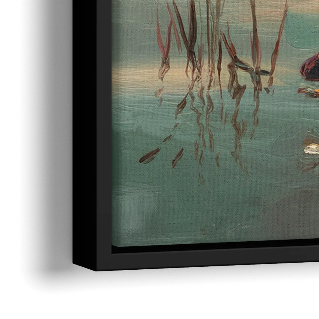 Chesapeake Bay Serenity - Close-Up Black Frame Canvas