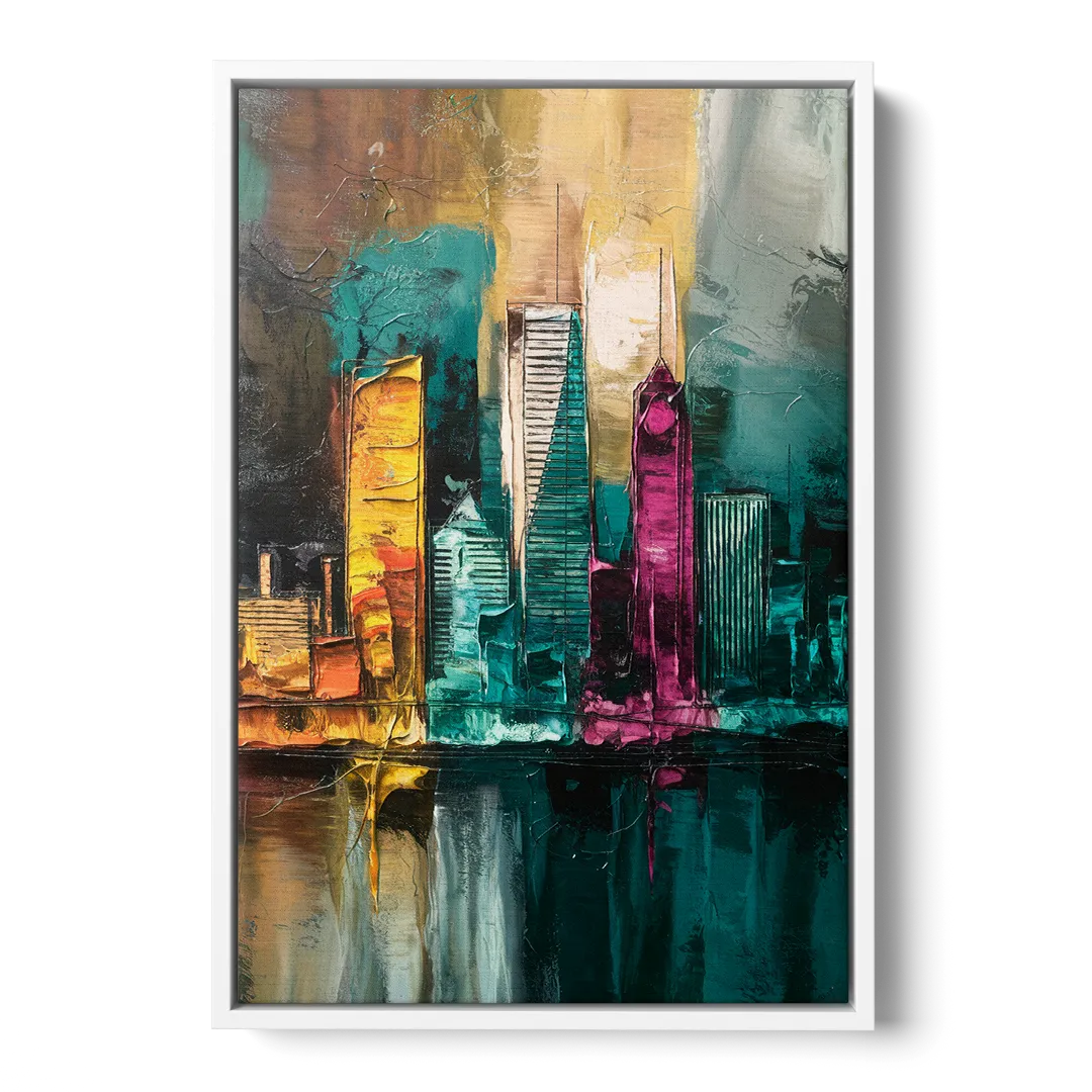 Lancaster Scenic Skyline - White Frame Canvas