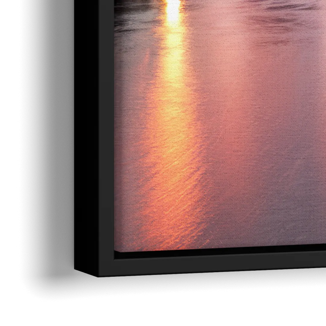 Richmond Skyline Sunset - Close-Up Black Frame Canvas