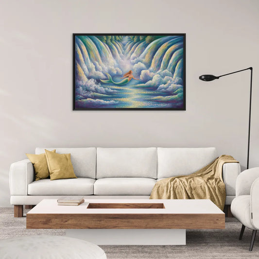 Maid of the Mist Journey - Living Room Black Frame Canvas