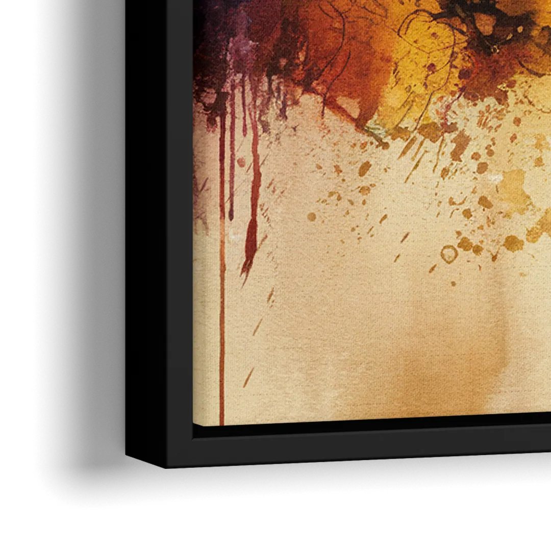 Buffalo Skyline with Fireworks - Close-Up Black Frame Canvas