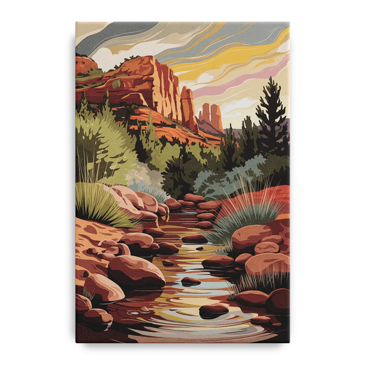 Sedona Oak Creek Reflections - Canvas Wall Art