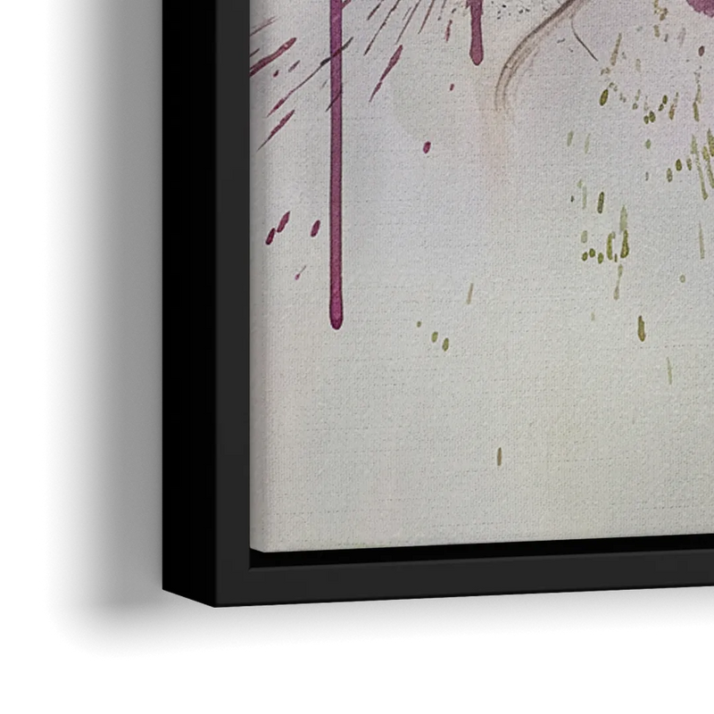 Boston Skyline in Watercolor - Close-Up Black Frame Canvas