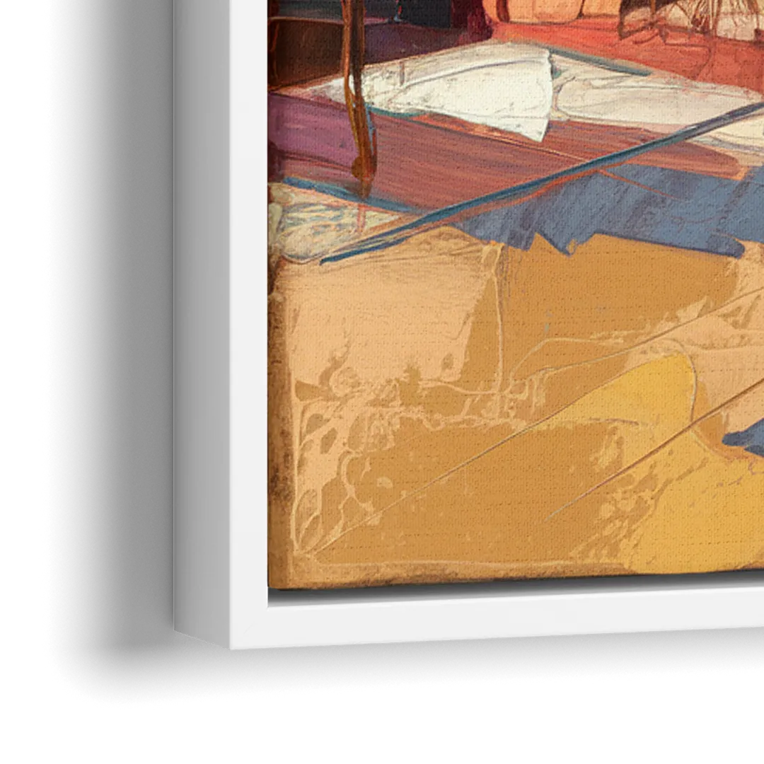 Bisbee Quaint Downtown View - Close-Up White Frame Canvas