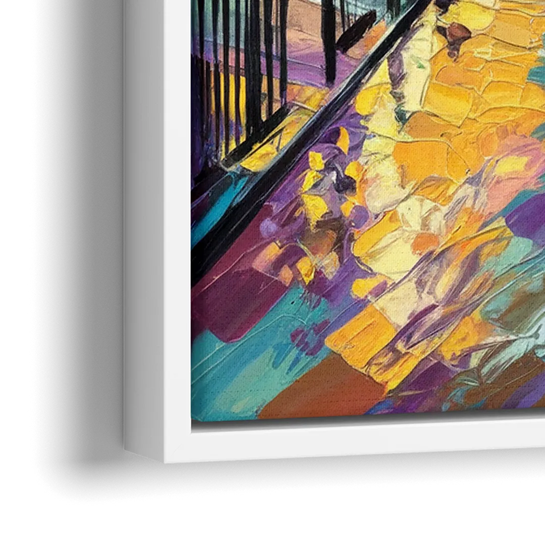 New Orleans French Quarter Lights - Close-Up White Frame Canvas