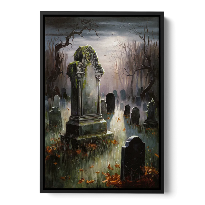 Tombstone Eerie Twilight - Black Frame Canvas