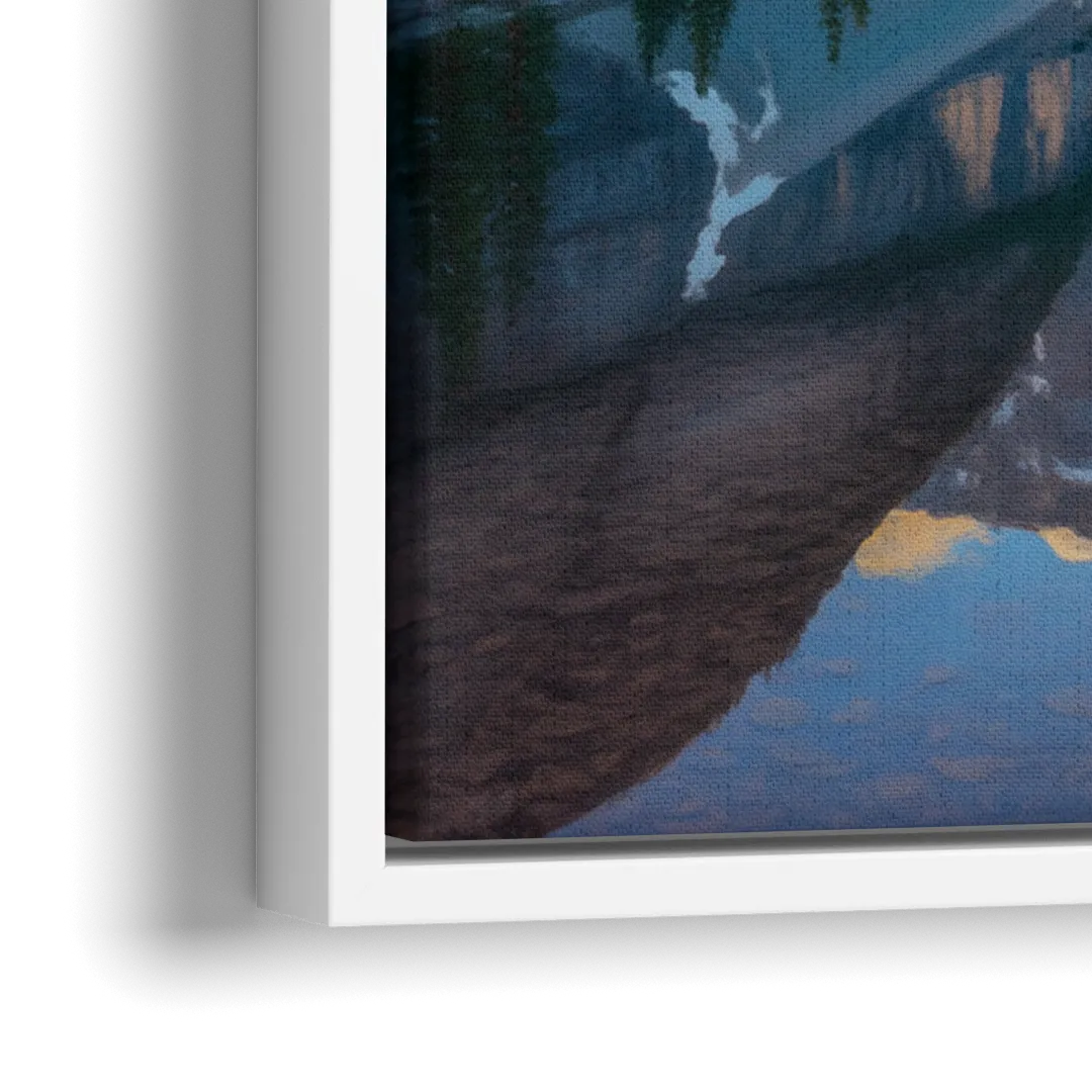 Moraine Lake Sunrise - Close-Up White Frame Canvas