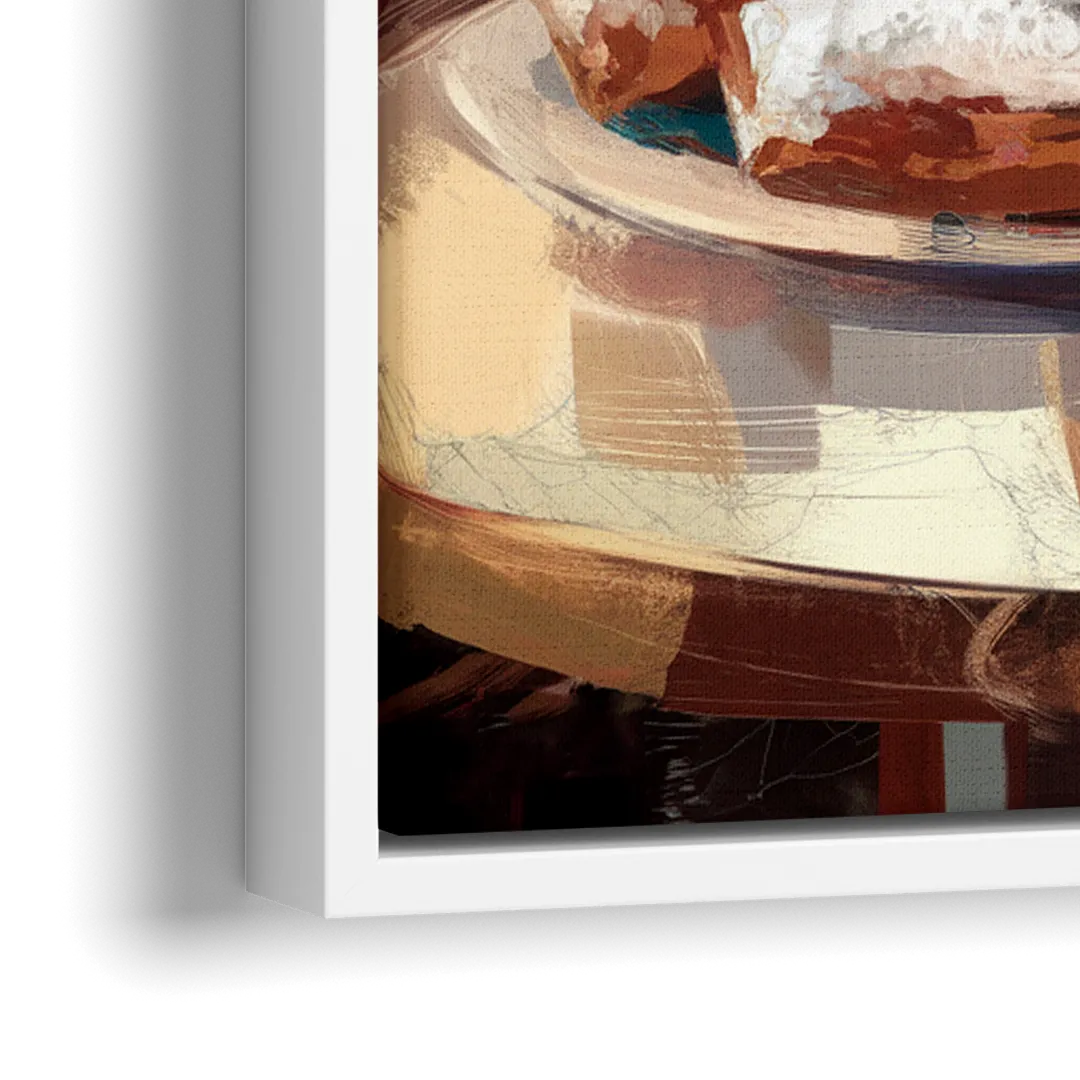 New Orleans Beignets and Coffee - Close-Up White Frame Canvas