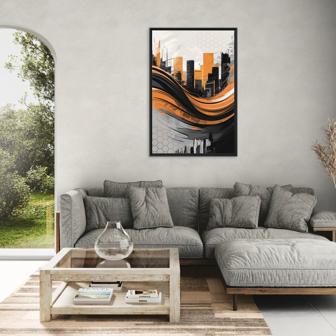 Houston Dynamo Colors - Living Room Black Frame Canvas