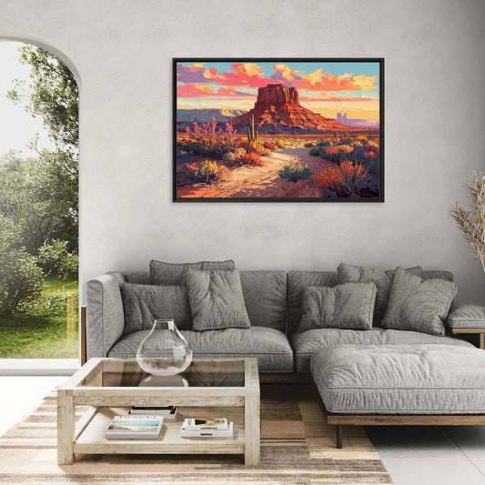 Mesa Scenic Desert - Living Room Black Frame Canvas