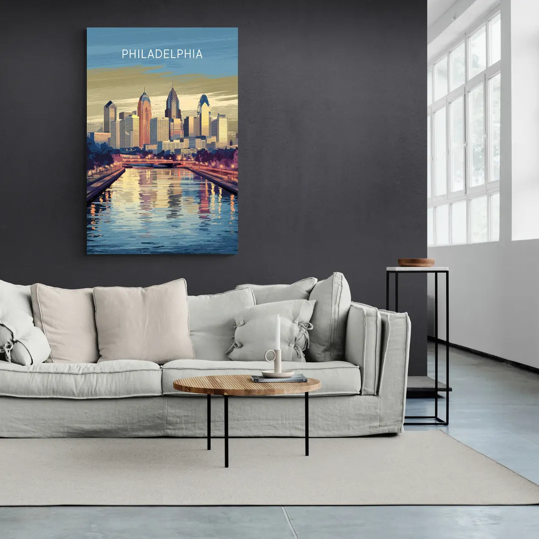 Philadelphia Schuylkill River - Canvas Wall Art Living Room
