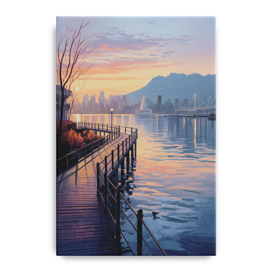 Vancouver Harbor Sunrise - Canvas Wall Art