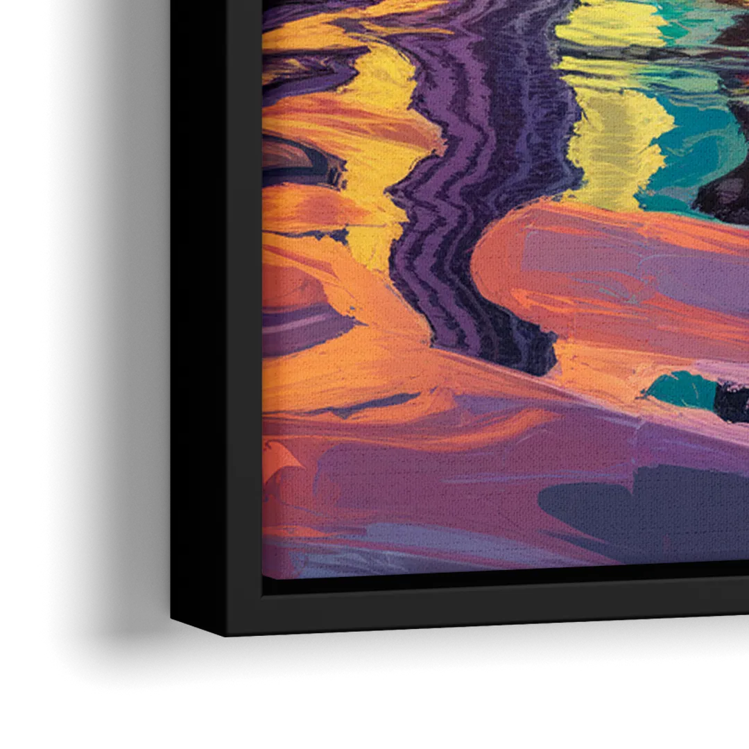 Orlando Vibrant Street Art - Close-Up Black Frame Canvas