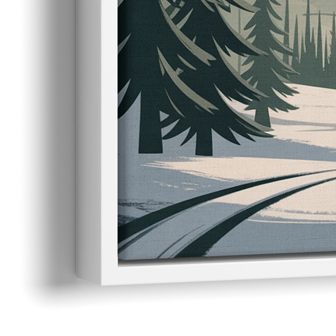 Blackcomb Mountain View - Close-Up White Frame Canvas