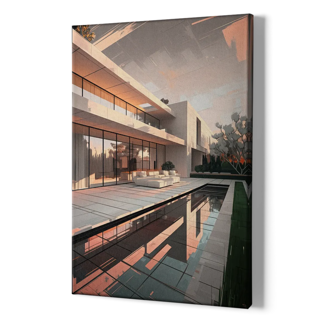 Plano Modern Architecture - Canvas Print Art Sides