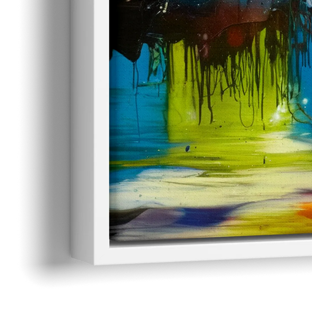 Austin Graffiti Street Style - Close-Up White Frame Canvas