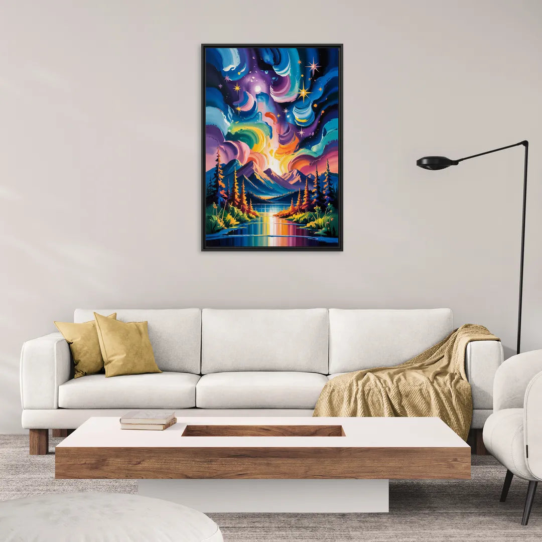 Jasper Starry Sky - Living Room Black Frame Canvas