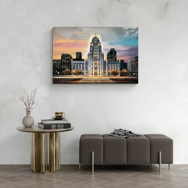 Buffalo City Hall Iconic View - Canvas Wall Art Living Room