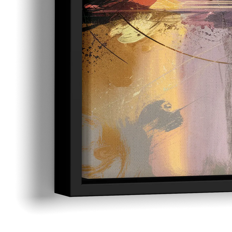 Burlington Artistic Cityscape - Close-Up Black Frame Canvas