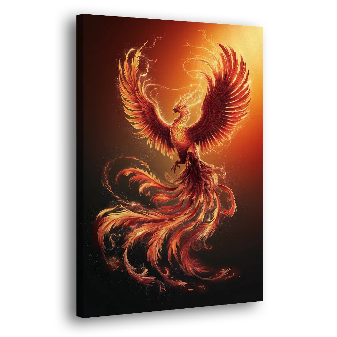 Phoenix Bird in Flight - Canvas Print Art Sides
