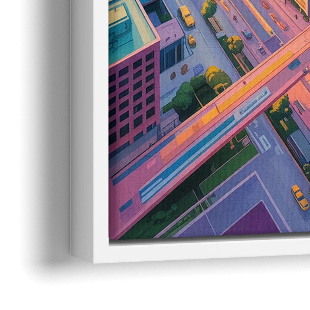 Toronto Financial District - Close-Up White Frame Canvas