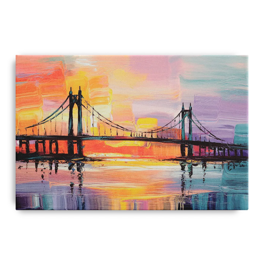 Chesapeake Bridge Silhouette - Canvas Wall Art