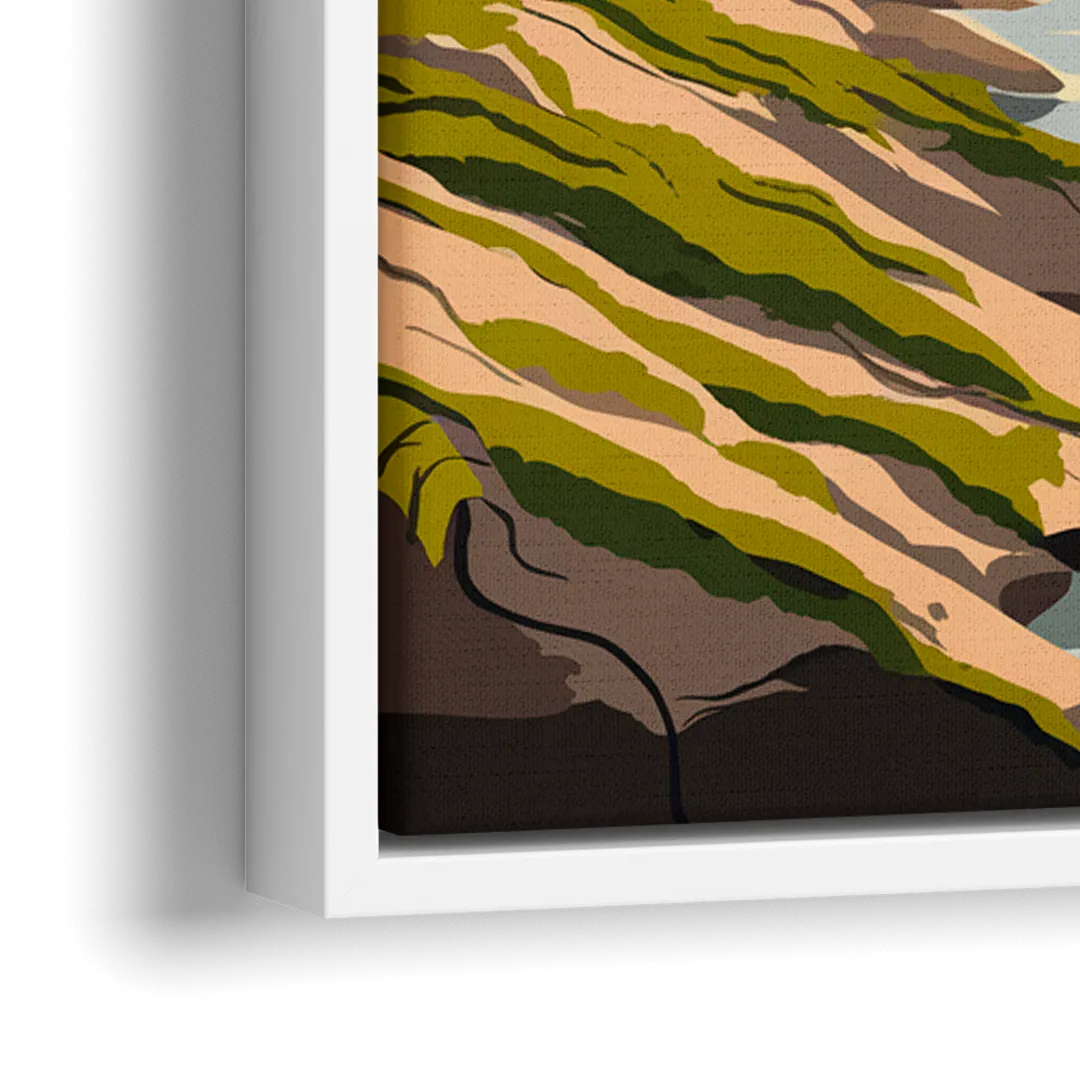 Marietta Chattahoochee River - Close-Up White Frame Canvas