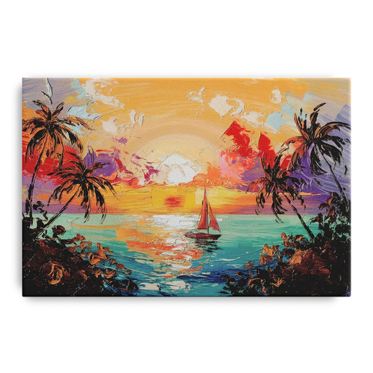 Key West Tropical Sunset - Canvas Wall Art