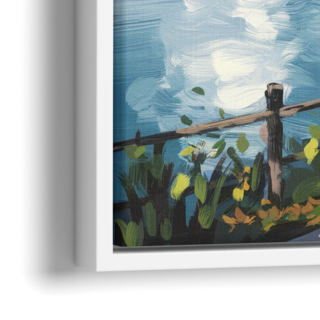 Burlington Lakefront Pathways - Close-Up White Frame Canvas