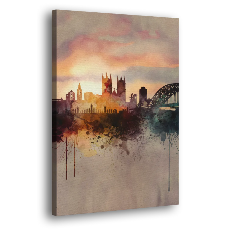 Durham Skyline at Sunset - Canvas Print Art Sides