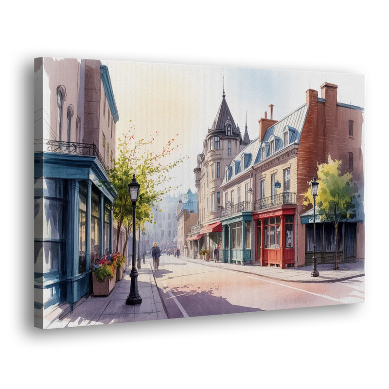 Quebec City Old Streets - Canvas Print Art Sides