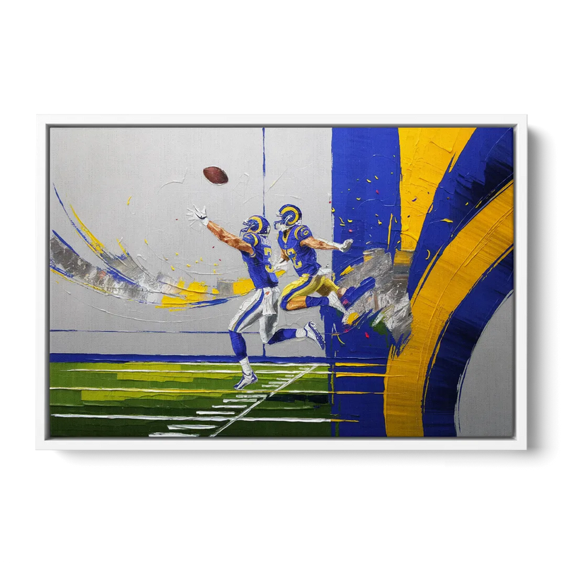 Los Angeles Rams Super Bowl Champions - White Frame Canvas
