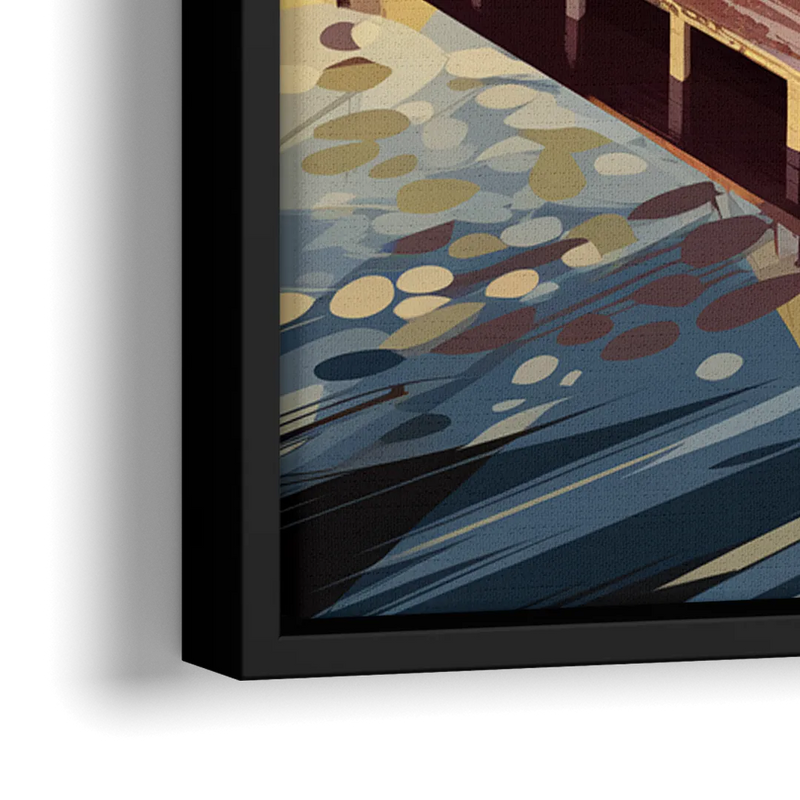 Cleveland Rock and Roll Hall of Fame - Close-Up Black Frame Canvas