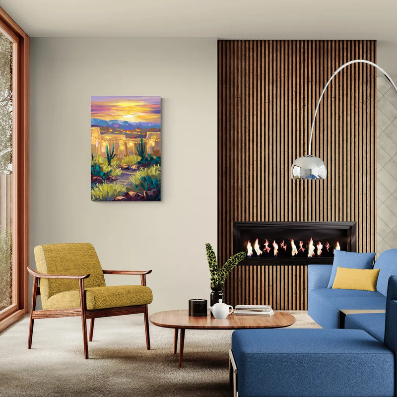 Santa Fe Sunlit Horizon - Canvas Wall Art Living Room