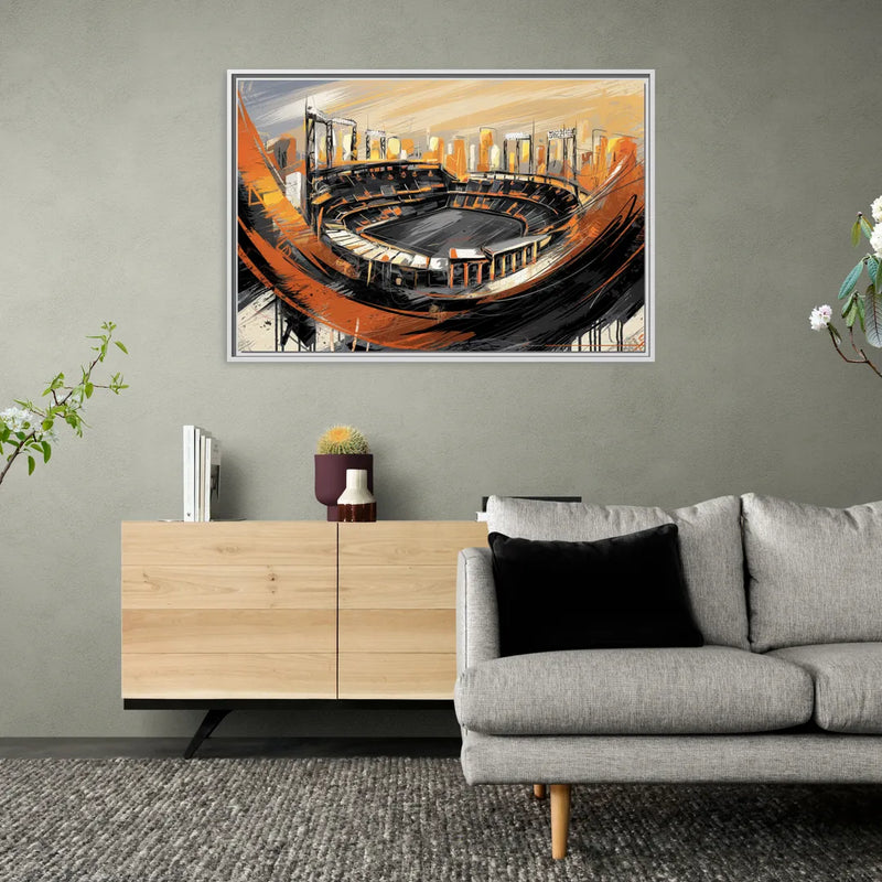 Baltimore Orioles Team Spirit - Living Room White Frame Canvas