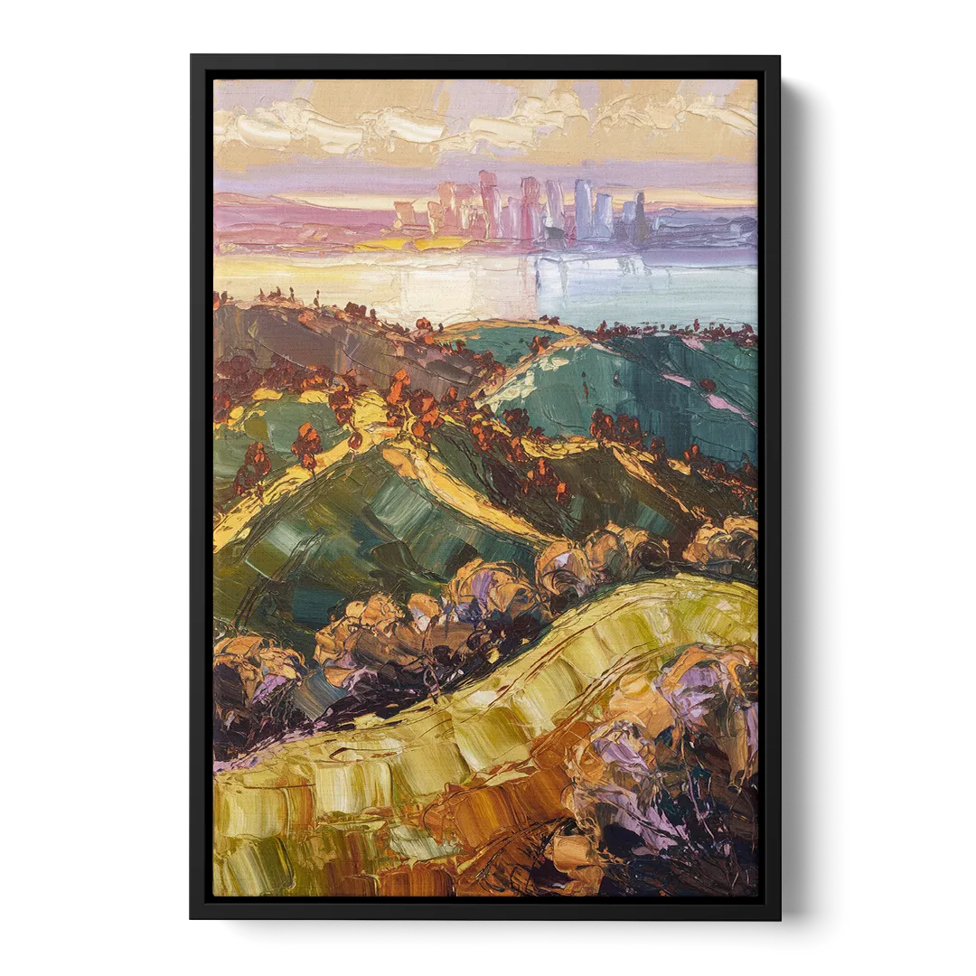 Oakland Hills Panorama - Black Frame Canvas
