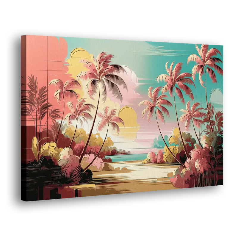 Fort Lauderdale Tropical Palm Trees - Canvas Print Art Sides