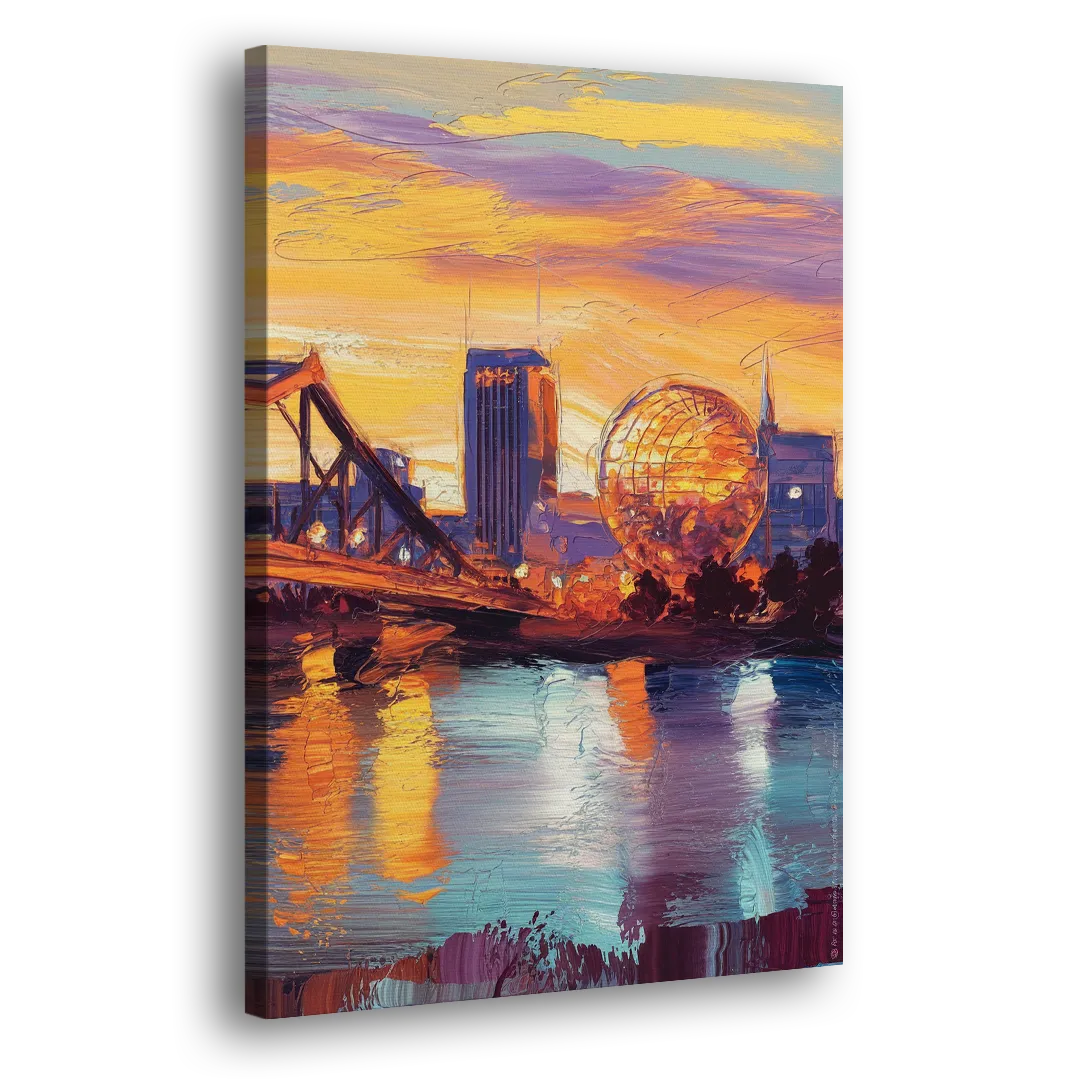 Knoxville Skyline Sunset - Canvas Print Art Sides