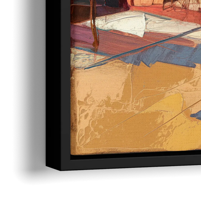 Bisbee Quaint Downtown View - Close-Up Black Frame Canvas